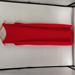 Cynthia Howie for Maggy Boutique Solid Red Maxi Dress size 12 Sleeveless Zip Up
